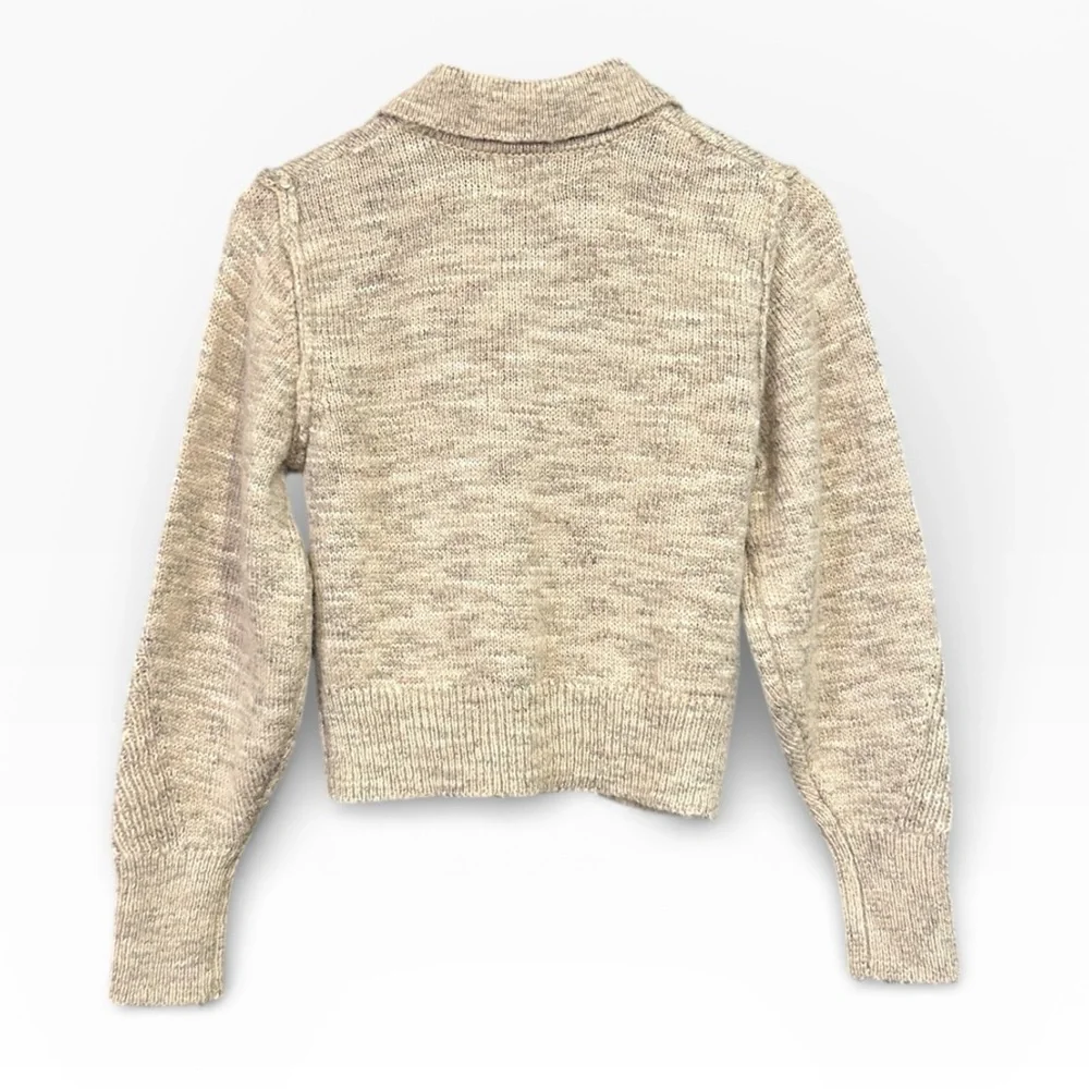 Universal Thread Cropped Knit Button Front Cardigan Sweater Beige Size XS - Picture 4 of 12